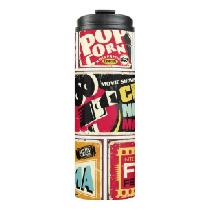 Vintage cinema tin signs collection. Movie industr Thermal Tumbler