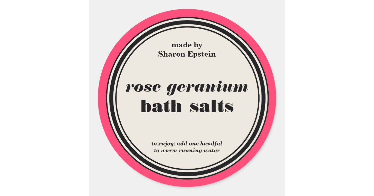 Vintage Circle Frame Bath Salts Label Template | Zazzle.com