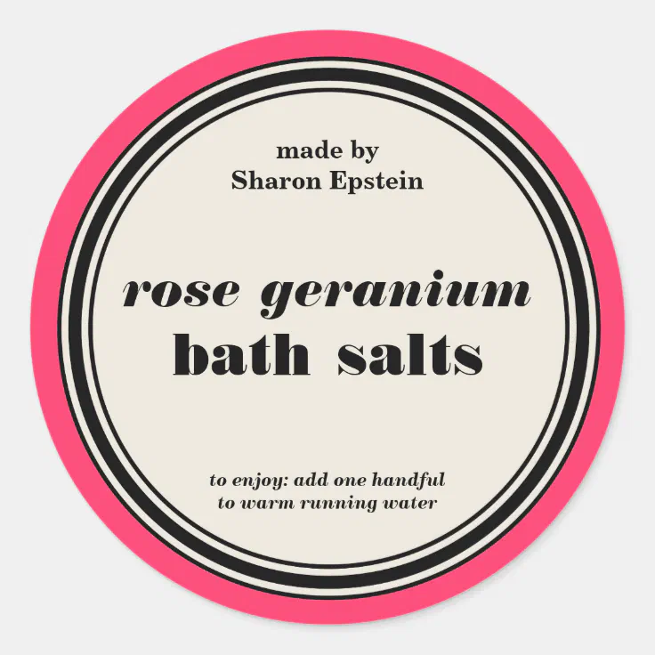 Vintage Circle Frame Bath Salts Label Template | Zazzle