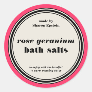 Vintage Circle Frame Bath Salts Label Template