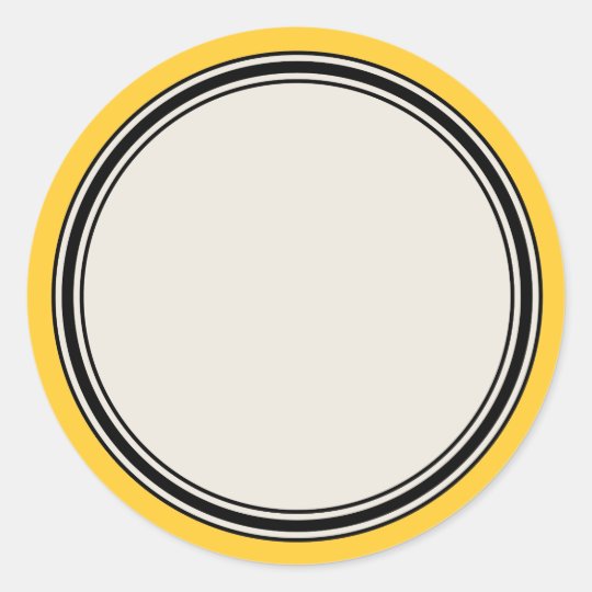 Vintage Circle Label Template, Yellow