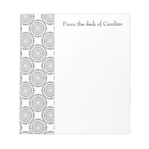 Vintage Circle Pattern Personalized Notepad