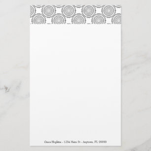Vintage Circle Pattern Personalized Stationery
