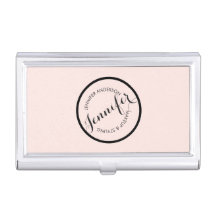 Vintage Circle Stamp Logo Makeup Artist Pink