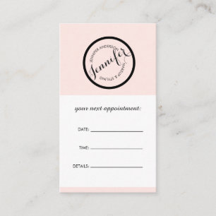 Vintage Circle Stamp Logo Pink Appointment Card