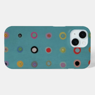 Vintage circles background green Ruth Fitta iPhone 15 Case