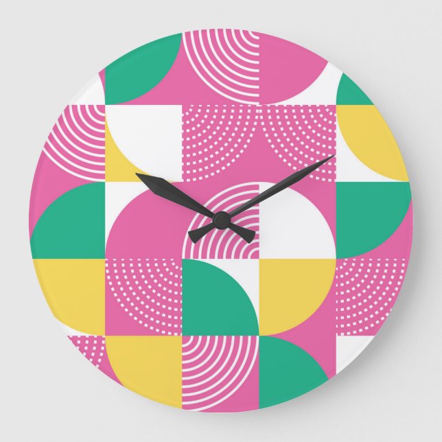 Vintage Circles: Graphic Harmony. Large Clock (Front)