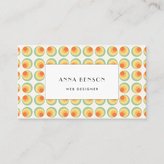 Vintage circles pattern business card | Zazzle