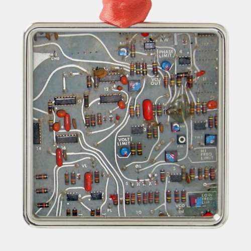 Vintage Circuit Board Electronics Metal Ornament