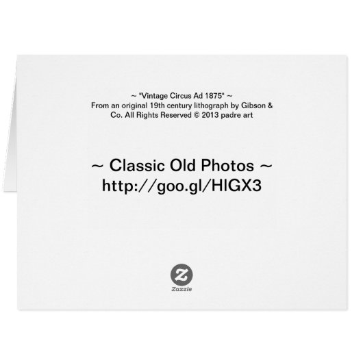 Vintage Circus Ad 1875 (Back Horizontal)