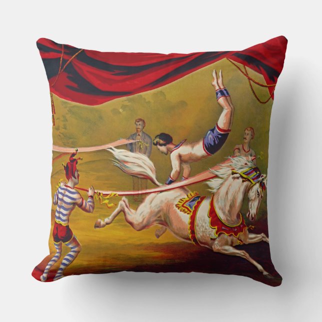 Vintage Circus Ad 1875 Throw Pillow (Front)