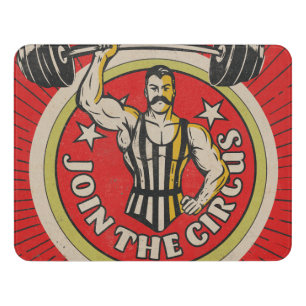 Vintage Circus Advertisement Strongman Door Sign