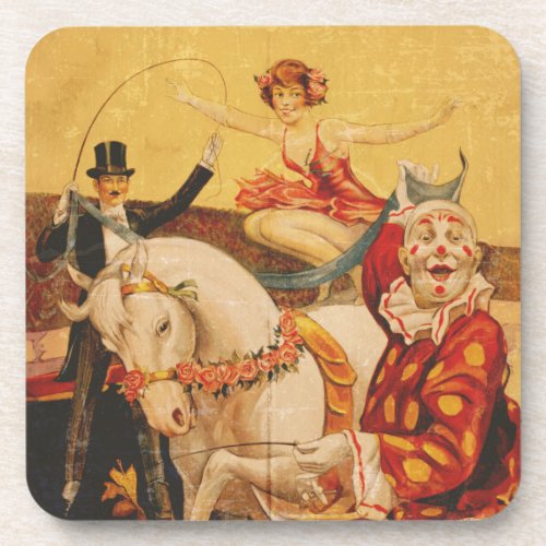 Vintage Circus Art  Beverage Coaster