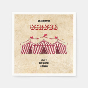 Vintage Circus Baby Shower Decor Retro Carnival Pa Napkins