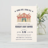 Vintage Circus Baby Shower Invitation (Standing Front)