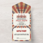 Vintage Circus Baby Shower Ticket Diaper Raffle  All In One Invitation (Inside)