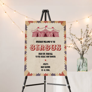 Vintage Circus Baby Shower Welcome Sign