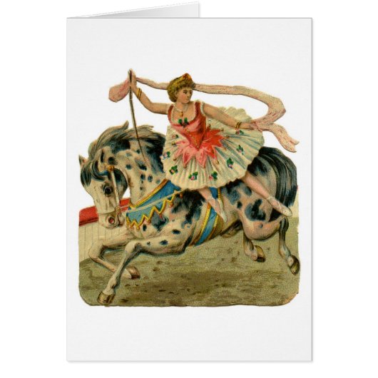 Vintage Circus Ballerina on Horseback, (Front)