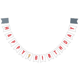 Vintage Circus Bear Boy Birthday Party Bunting Flags