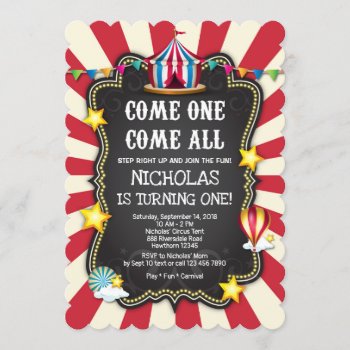 Vintage Circus Birthday Invitation by ApplePaperie at Zazzle