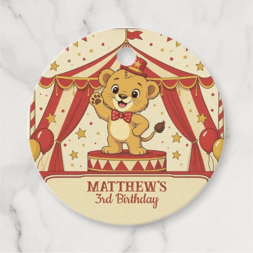 Vintage Circus Birthday Party Favor Tags