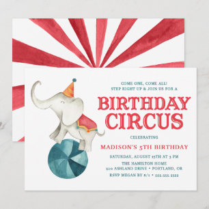 Vintage Circus Birthday Party Invitation