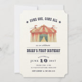 Vintage Circus Birthday Party Invitation (Front)