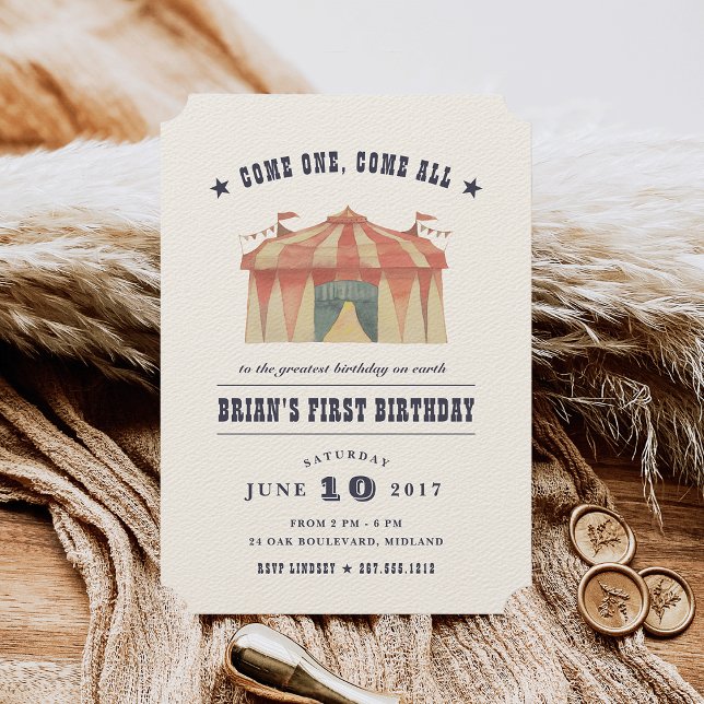 Vintage Circus Birthday Party Invitation (Creator Uploaded)