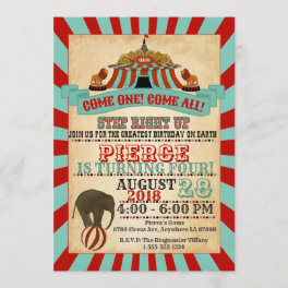 Vintage Circus Birthday Party Invitation