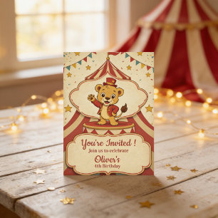 Vintage Circus Birthday Party Personalized Invitation