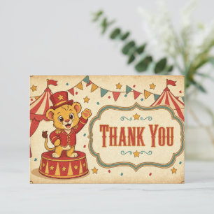 Vintage Circus Birthday Party Thank You Card
