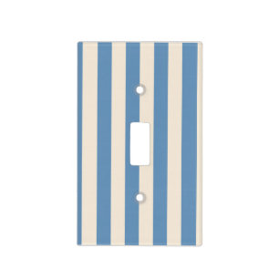 Vintage Circus Blue & Cream Stripes Retro Carniv Light Switch Cover