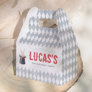 Vintage Circus Bunny Boy Birthday Party Favor Boxes