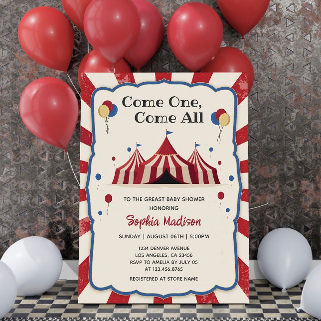 Vintage Circus Carnival baby shower Invitation (Creator Uploaded)