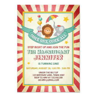 circus theme invitations