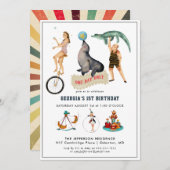Vintage Circus Carnival Birthday Party Invitation (Front/Back)