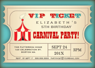 carnival birthday invitations zazzle