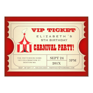 carnival birthday invitations zazzle