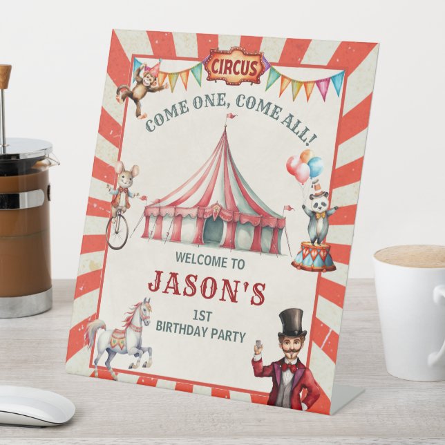 Vintage Circus Carnival Birthday Sign (In SItu)