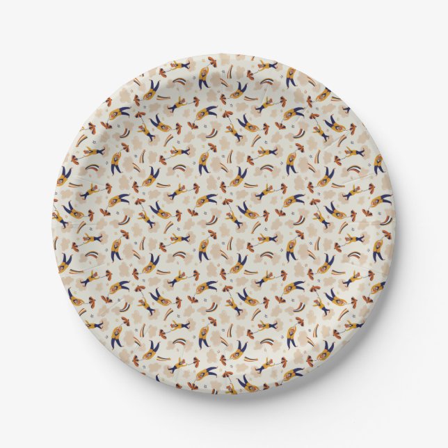 Vintage Circus Carnival Clown Party Paper Plates (Front)