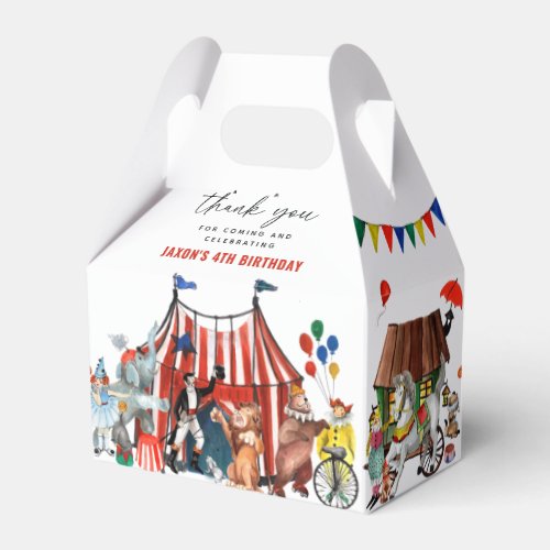 Vintage Circus Carnival Festival Show Kid Birthday Favor Boxes