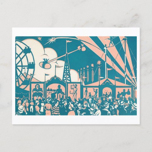 Vintage Circus  Carnival Postcard