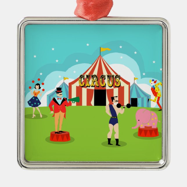 Vintage Circus Christmas Ornament (Front)