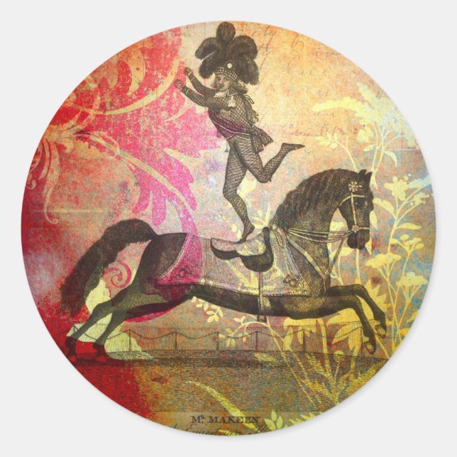 Vintage Circus Classic Round Sticker (Front)