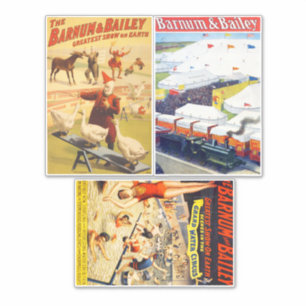 Vintage Circus Clown, Acrobat Animals art collage Sticker