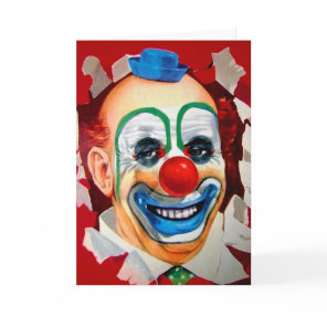 Vintage Circus Clown Birthday Card