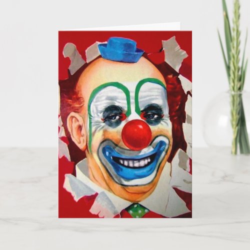 Vintage Circus Clown Birthday Card