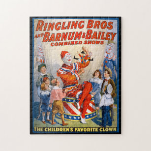 Vintage Circus Clown Show Jigsaw Puzzle