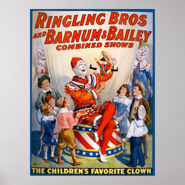 Vintage Circus Clown Show Poster (Front)