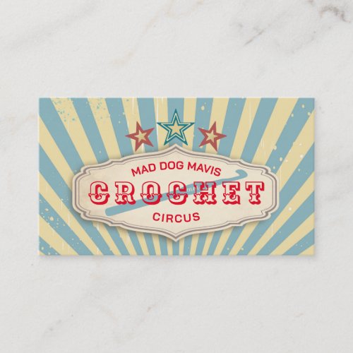 Vintage circus crochet hook craft show packaging business card